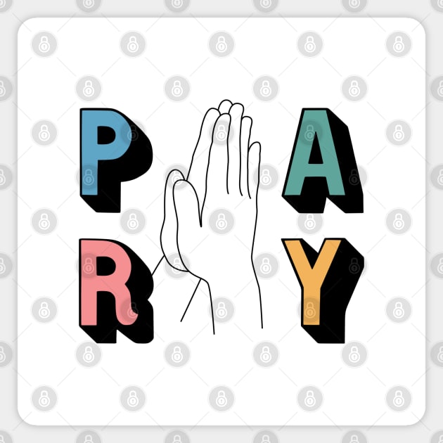 Praying Hands Sticker by TheMoodyDecor